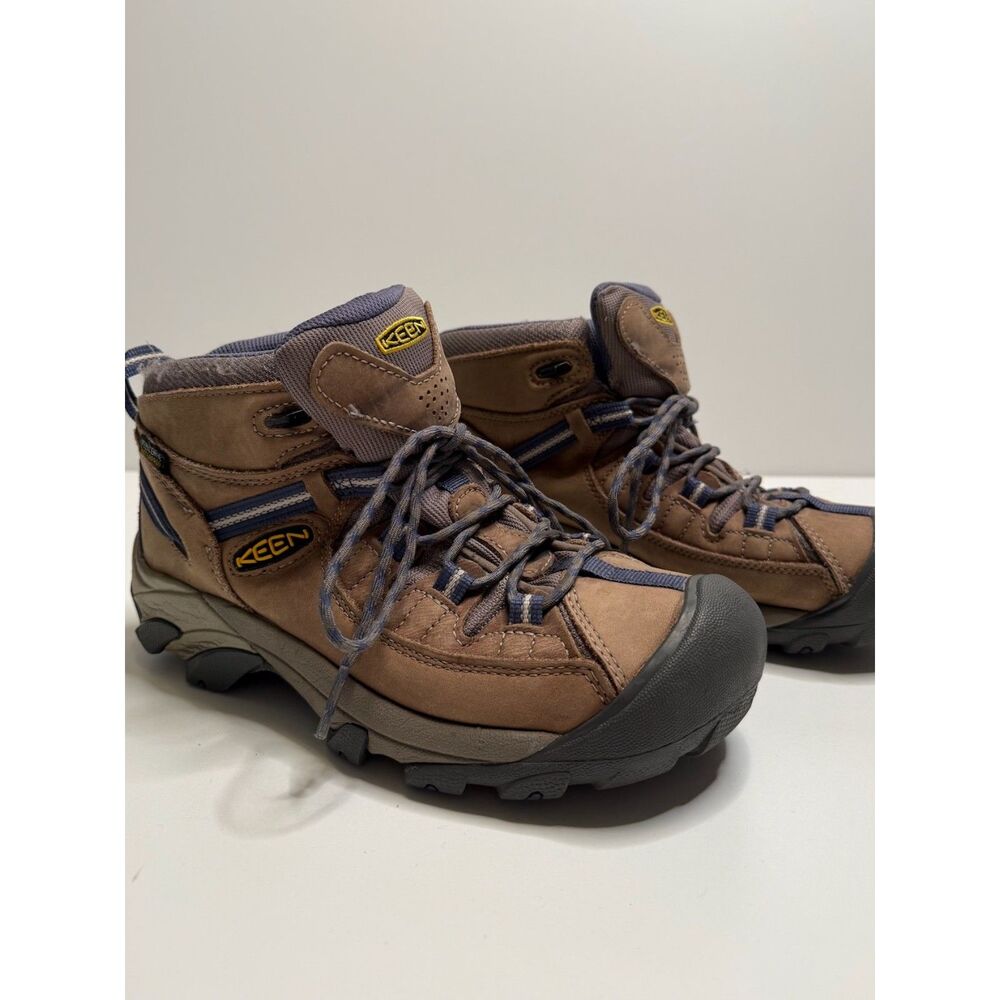 KEEN Targhee II Mid Women’s 10 Waterproof Hiking Boots Goat Crown Blue Leather